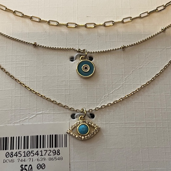 Unwritten Gold Necklace Trio with Evil Eye Charms - Picture 3 of 8